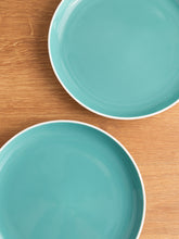 Porcelain Dinner Plates Set Of 4 Tableware Serving Plates for Salad, Pasta, Steak 11 x 1.3 inches - Celeste (Turquoise)