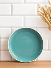Porcelain Pasta Plates Set Of 4 - Tableware Serving Plates for Salad, Steak, Dinner - 9.4 x 1.7 inches - Celeste (Turquoise)