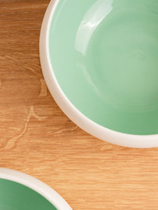 Porcelain Salad Bowls Set Of 4 - Serving Bowl for Desserts, Fruit, Ice Cream, Cereal, Oatmeal - 7.2 x 3 inches - Celeste (Lusite Green)