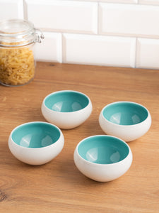 Porcelain Ramekins Set Of 6 - Bowls for Creme Brulee, Baking Souffle, Lava Cakes, Pudding - 3.8 x 1.9 inches - Celeste (Turquoise)