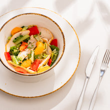 Porcelain Salad Bowls Set Of 4 - Serving Bowl for Desserts. Stackable Bowls for Oatmeal - 7.1 x 2.9 inches - Sandy