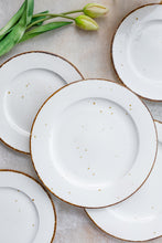 Porcelain Dinner Plates Set Of 4 - Tableware Serving Plates for Breakfast, Salad, Pasta, Steak - 10.8 x 1 inches - Sandy