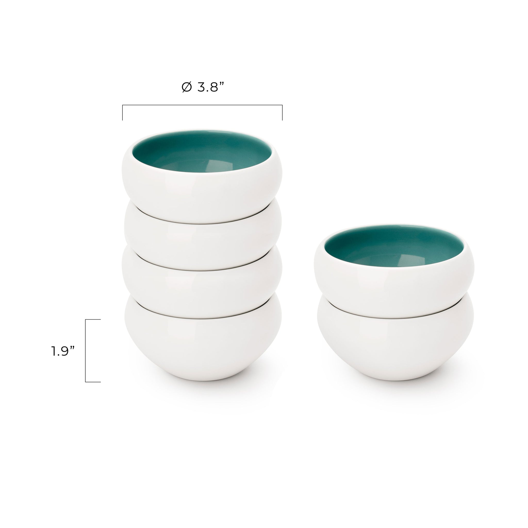 Porcelain Ramekins Set Of 6 - Bowls for Creme Brulee, Baking