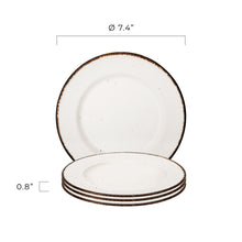 Porcelain Dessert Plate Set Of 4 - Tableware Serving Plates for Dessert, Pasta, Salad - 7.4 x 0.8 IN - Sandy