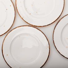 Top view of porcelain dessert plates