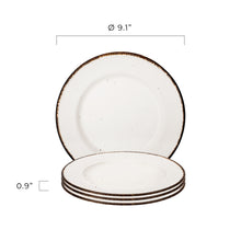 Porcelain Dinner Plates Set Of 4 - Tableware Serving Plates for Salad, Pasta, Steak - 9.1 x 0.9 inches - Sandy