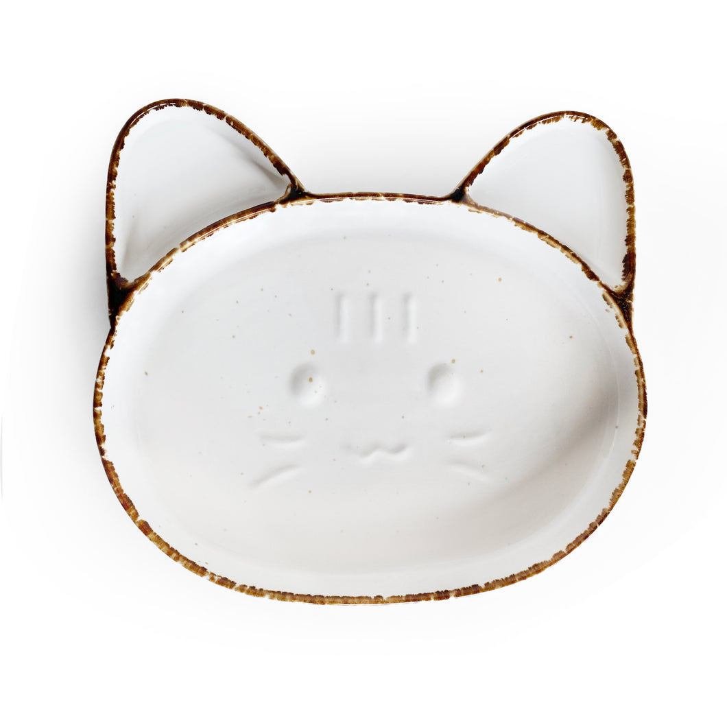 The Porcelain Three-Section Serving Dish (0.4 х 5.5 х 1 inches) in Sandy.